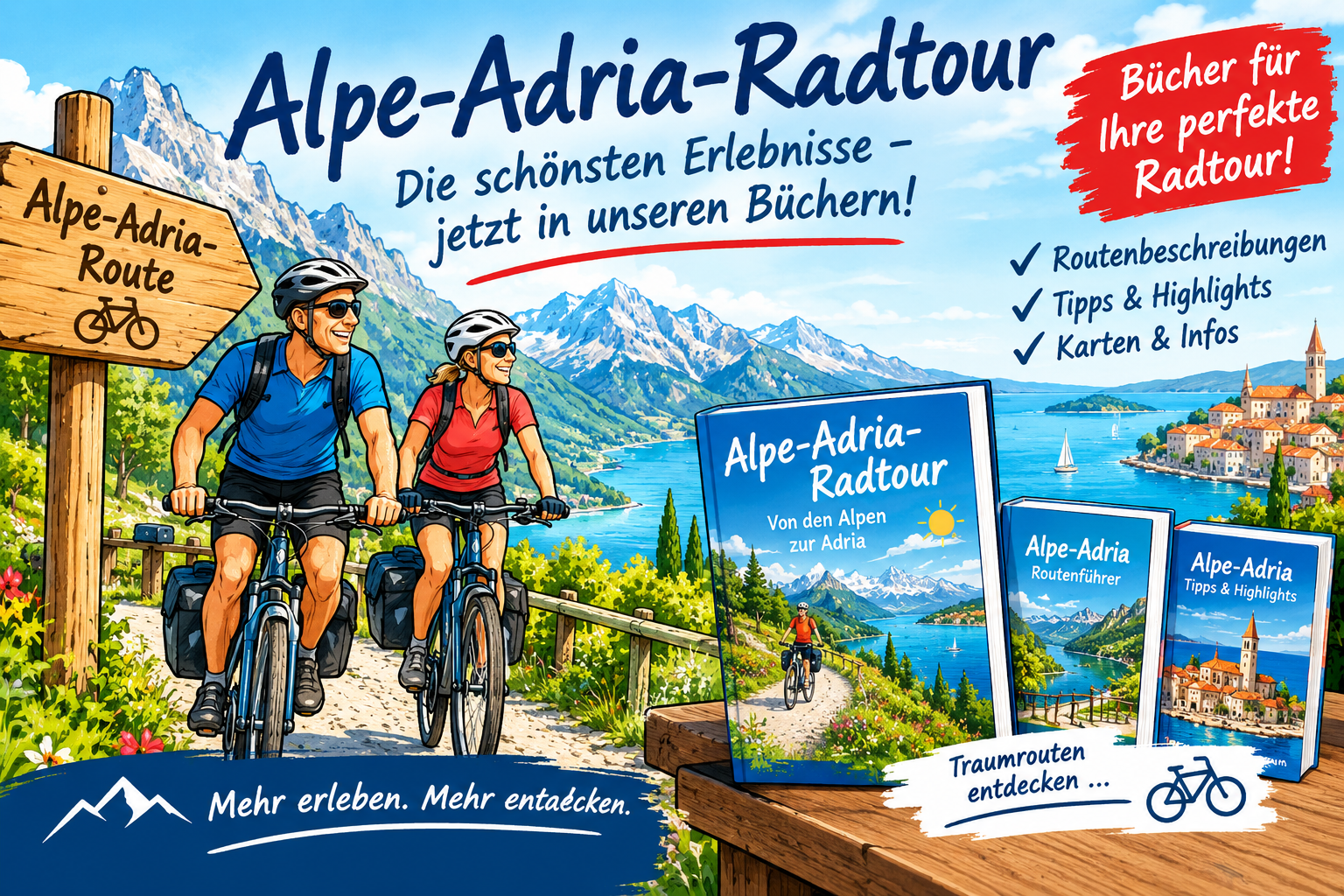 Etappenort Buja Alpeadriaradtour – bücher für ihre perfekte radtour: routenbeschreibungen, tipps & highlights, karten & infos
